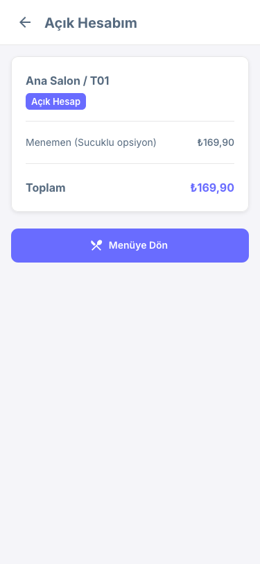 Hesap görünümü