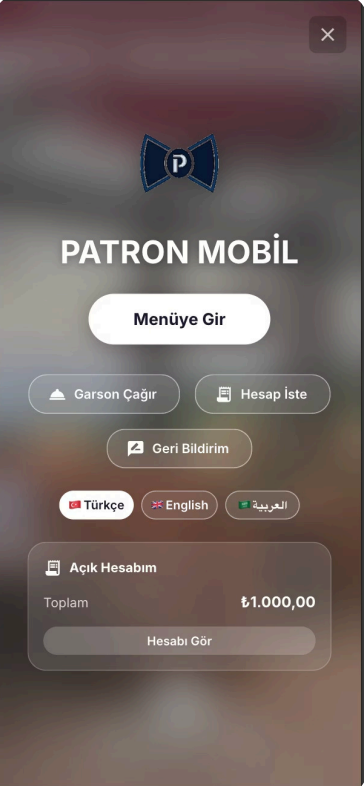Mobil giriş ekranı